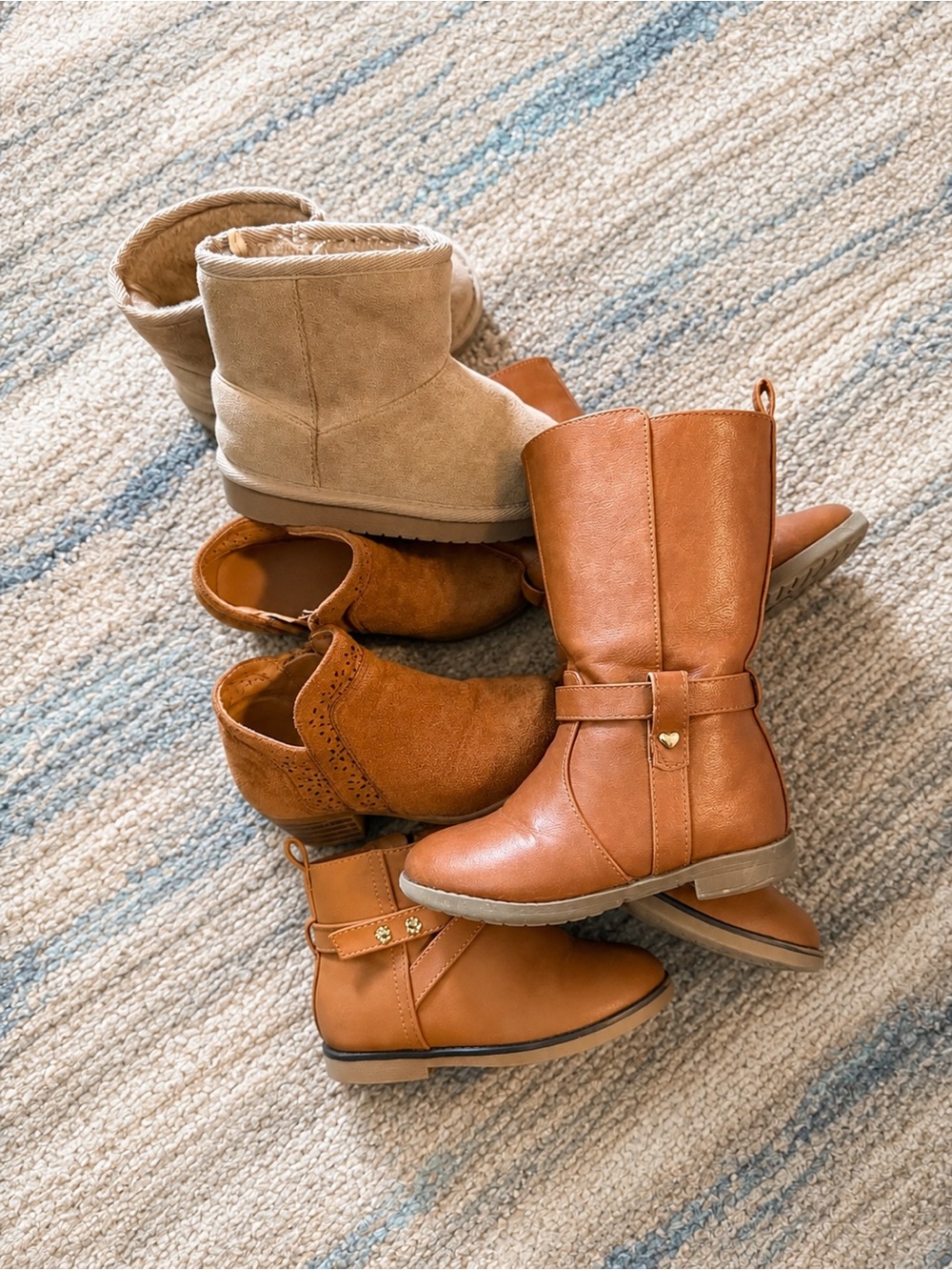 Toddler Girls Tan and Beige Boot Pack - Stylish Footwear